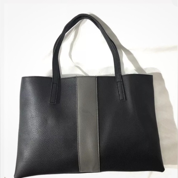 Vince Camuto Lucky Tote Pebbled Leather Bag in Black - Picture 9 of 12